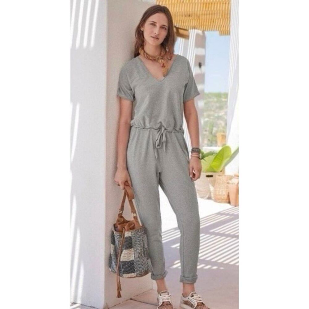 Sundance Alessia Graphite Grey Terry Lined Jumpsuit Jumper Minimalist Comfy Basi